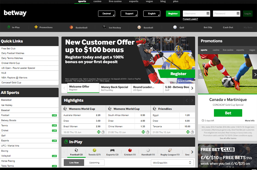 Homepage Betway Sports