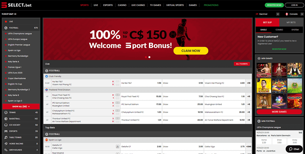 Homepage Selectbet Sports
